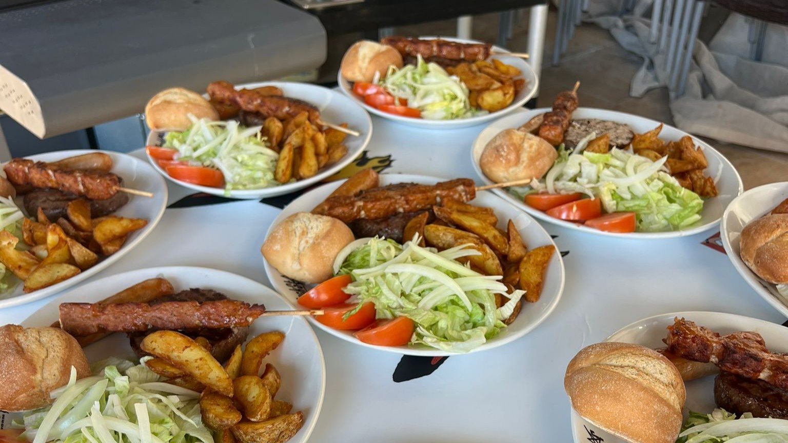 bbq food on plates